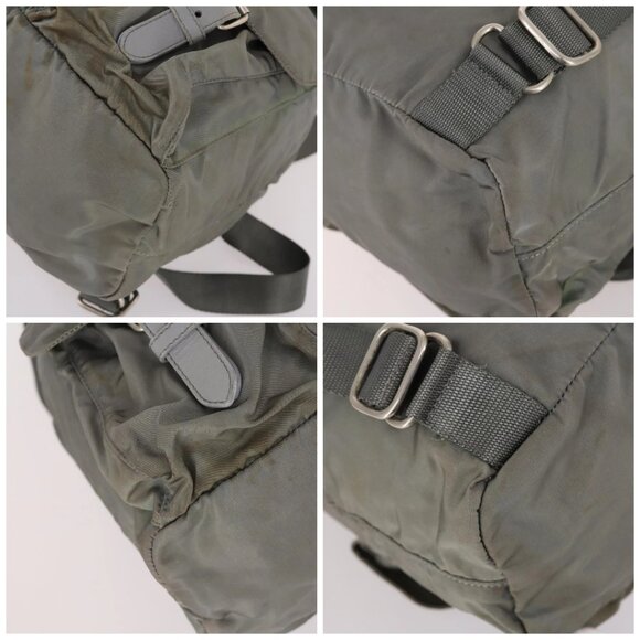 PRADA Backpack Nylon Green Silver Auth 141751 - Picture 14 of 16